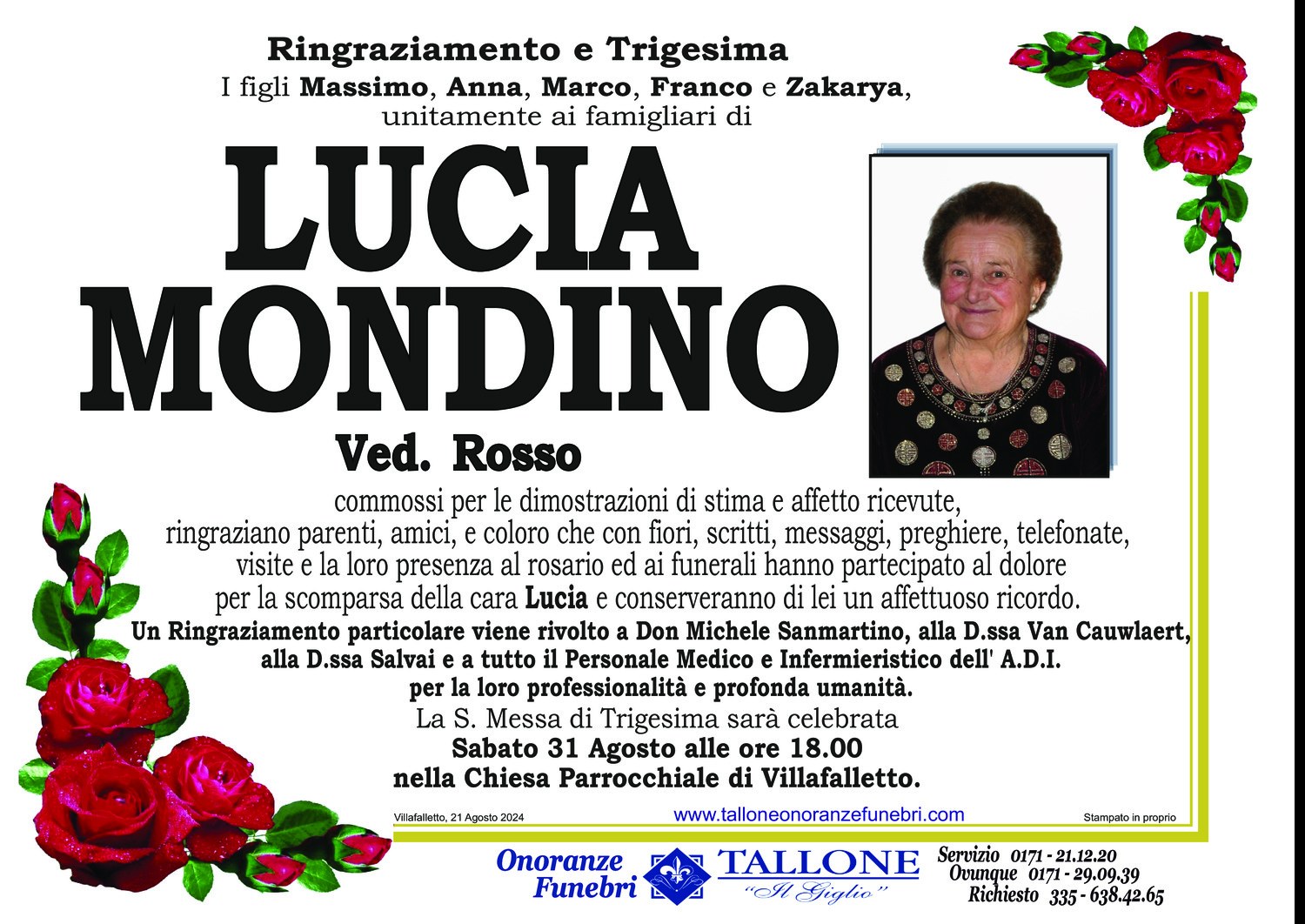 <br />
<b>Warning</b>:  Undefined variable $info in <b>/home/tallone/public_html/ringraziamenti.php</b> on line <b>68</b><br />
Lucia Mondino